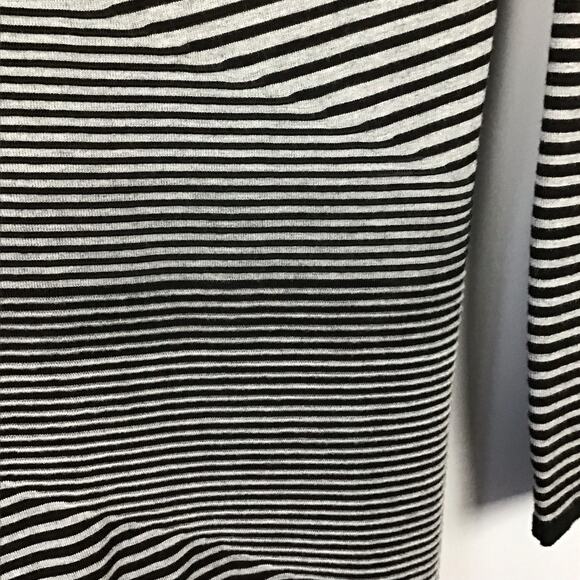 Michael Kors Ponte Knit Heather Pearl Gray Stripe Knit Dress Stretch Fitted sz S - Picture 10 of 13